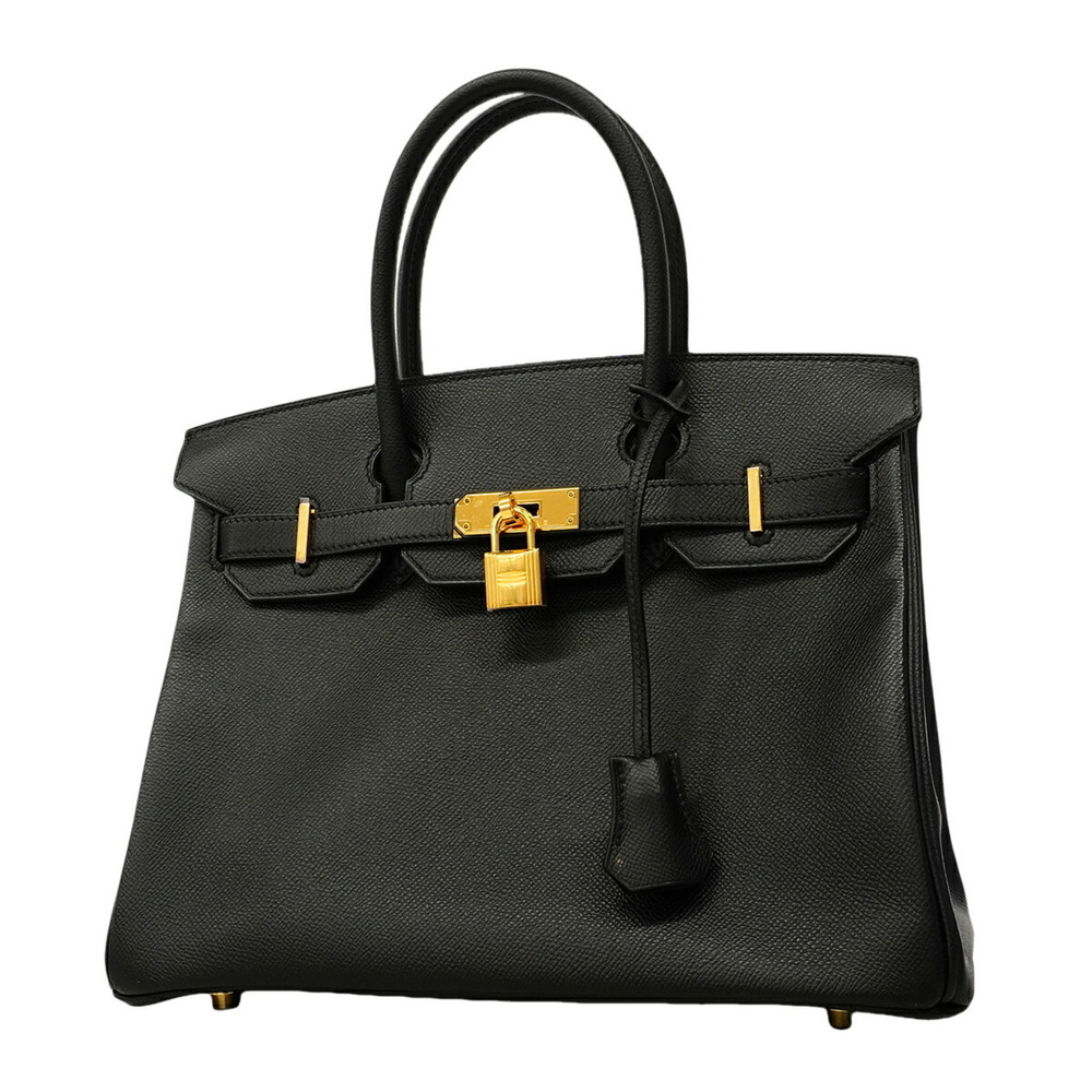 Hermes Birkin 30 handbag, Veau Epsom leather, black, D stamp, women's.